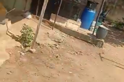 One units of 3 upstairs, two unit of mini flats downstairs,two units of a roomself con in a full plot of land@Okeafa.