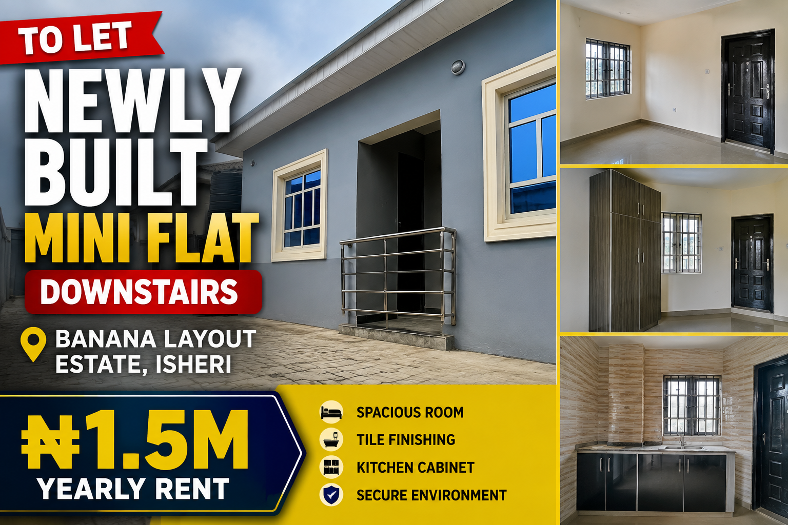 Newly Built Mini Flat for Rent – Banana Layout Estate, Isheri, Lagos