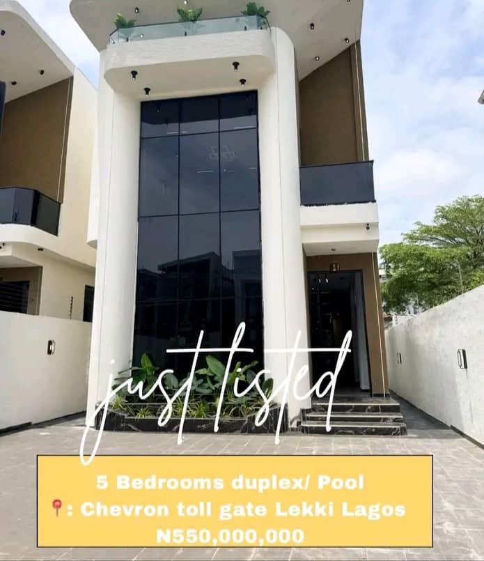 5-Bedroom Detached Duplex with Swimming Pool and BQ at Chevron, Lekki