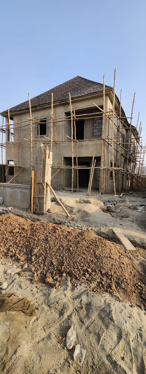 4bedroom fully detached duplex carcass @Estate beside Dunamis Glory Dome along Airport Road, Lugbe, Abuja